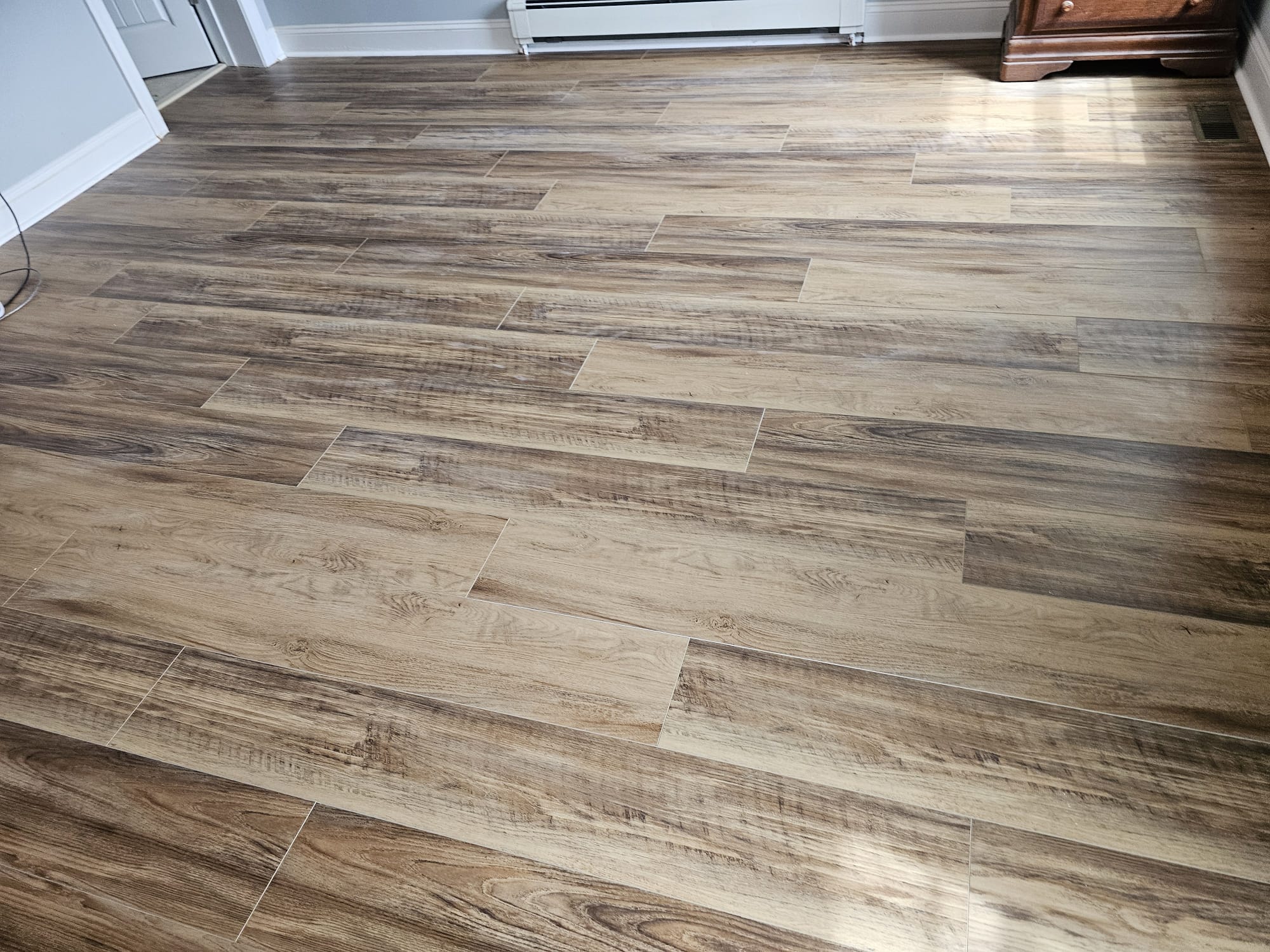 Laminate flooring installation in an Ocean County, NJ home